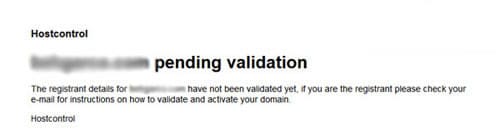 Domain Pending Validation