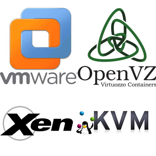 openvz و kvm و xen و vmware